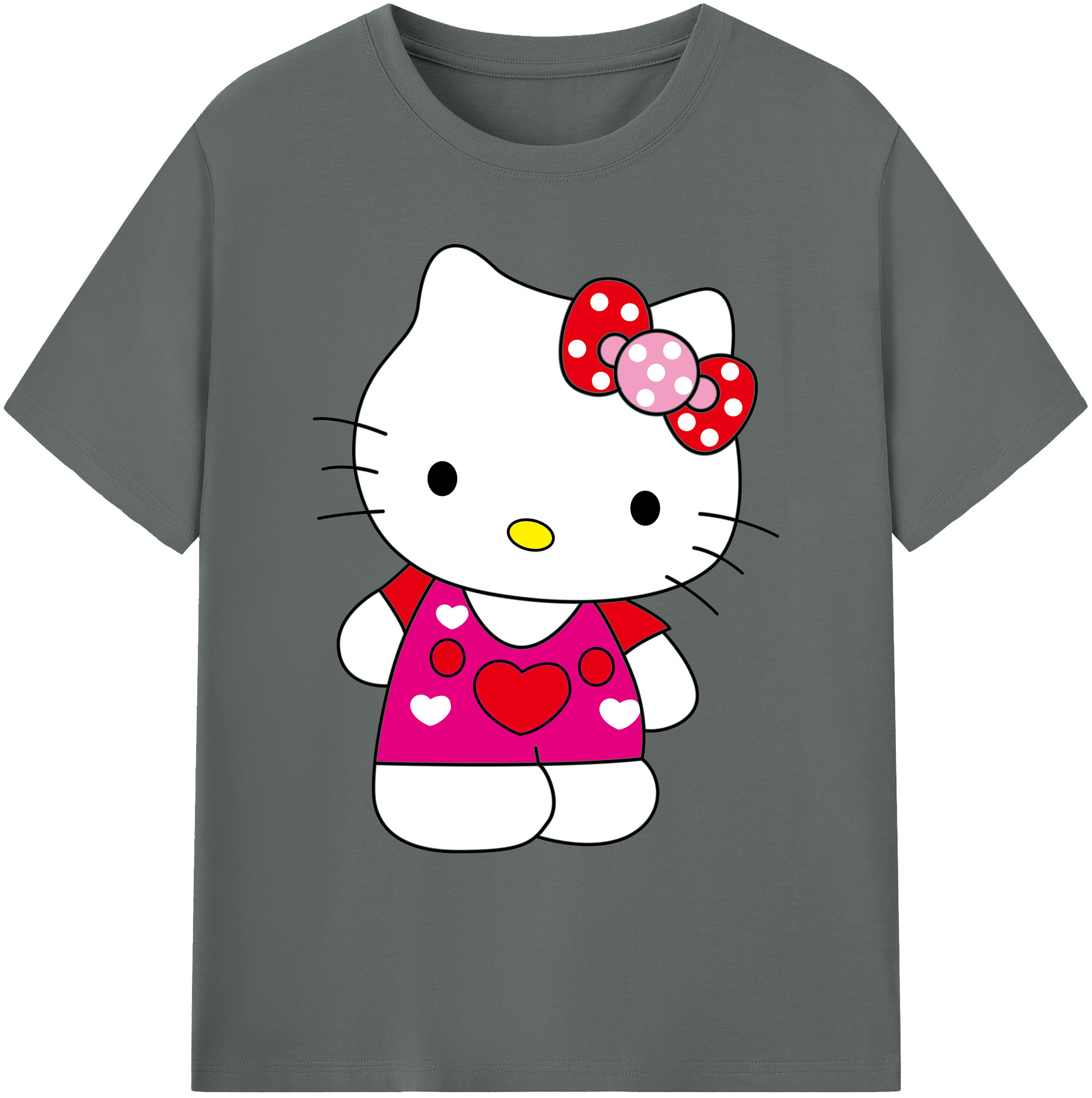 （画像用） Hello Kitty ハローキティ 綿100％ メンズ半袖Tシャツ｜肌触りやわらか＆通気性